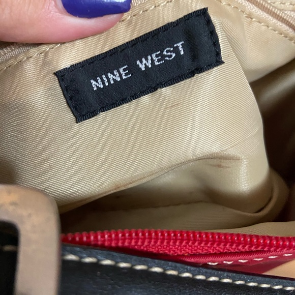 nine west red shoulder bag purse - Picture 5 of 10